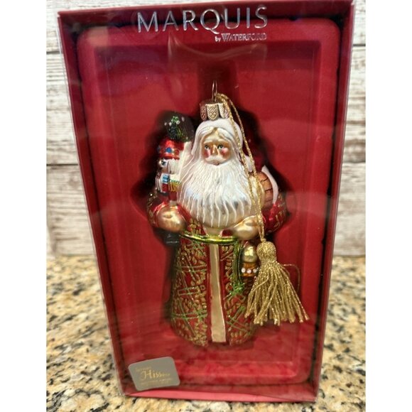 Marquis By Waterford Old World Santa Glass Christmas Ornament 155072 In Box 7” - Picture 1 of 7
